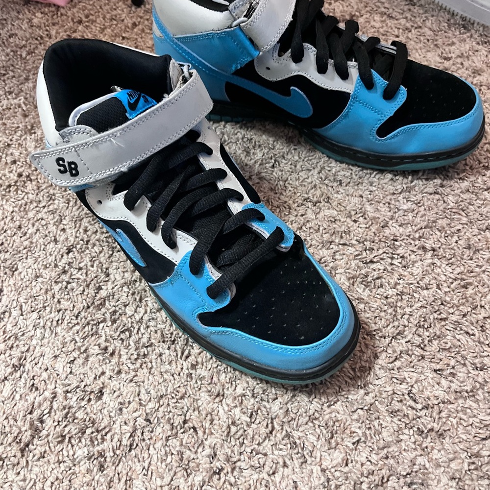 OG Nike SB DUNK VELCRO Black and Light Blue Sneakers